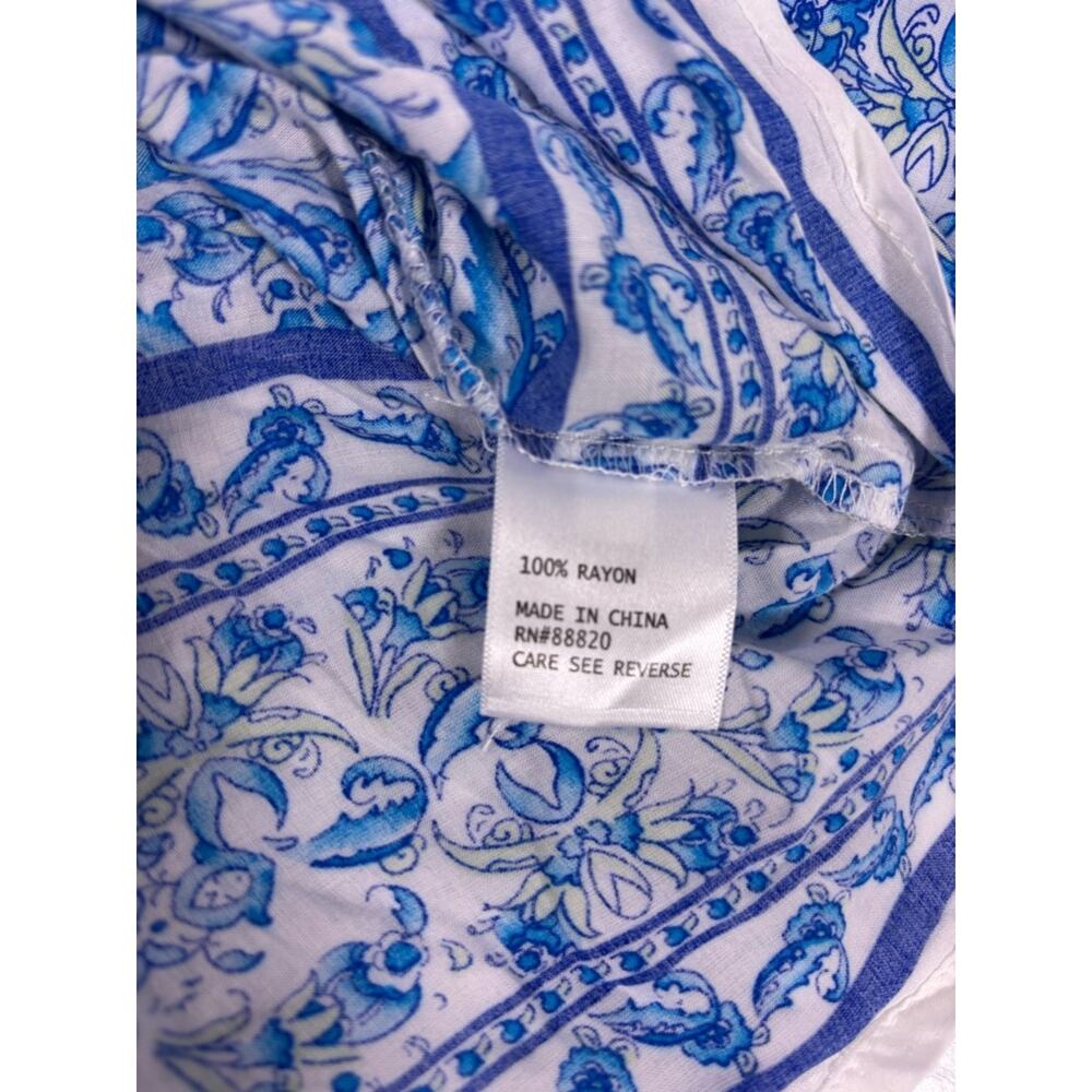NWT Adrienne Vittadini Blue Floral Peasant Tunic Top Size 2XL 1196 - Picture 6 of 7